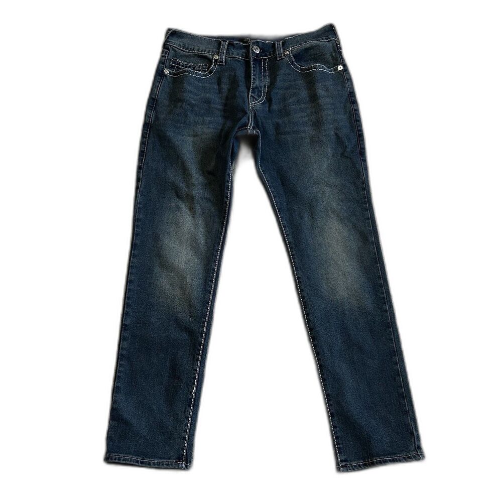 True Religion Jeans Mens 34 Blue Denim Rocco Relaxed Skinny 34x31